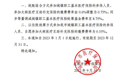 2023年成都市最新醫(yī)療保險(xiǎn)繳費(fèi)比例 第2張 2023年成都市最新醫(yī)療保險(xiǎn)繳費(fèi)比例 第2張